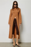 Cecilia (Camel) Front Slit Tunic Sweater