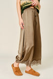 Isabella Silky Barrel Lace Detail Pant