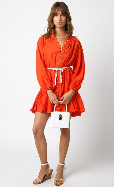 Gracelyn (Orange) Drop Waist Dress
