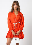 Gracelyn (Orange) Drop Waist Dress