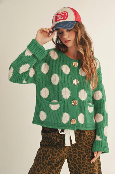 Heather Polka Dot Cardigan