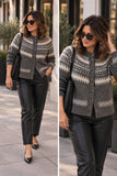 Fair Isle Knit Button Down Cardigan