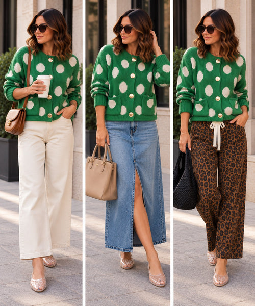 Heather Polka Dot Cardigan