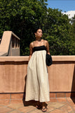 Natalia Color Block Linen Midi Dress