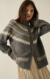 Fair Isle Knit Button Down Cardigan