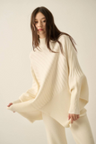 Alexia Assymetrical Ribbed Knit Sweater