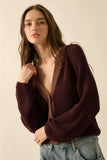 Nora Burgundy Knit Cardigan
