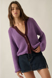 Nora Aubergine Knit Cardigan