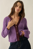 Nora Aubergine Knit Cardigan