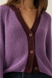 Nora Aubergine Knit Cardigan