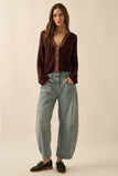 Nora Burgundy Knit Cardigan