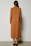 Cecilia (Camel) Front Slit Tunic Sweater