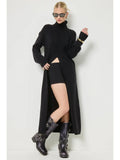 Cecilia (Black) Front Slit Tunic Sweater